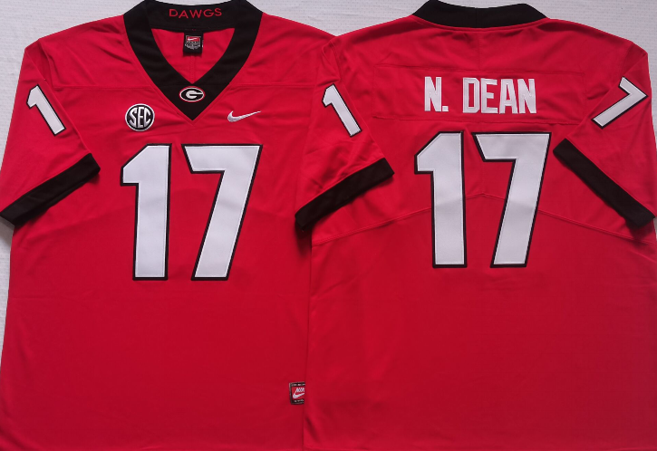 Men's Georgia Bulldogs Nakobe Dean #17 Red Jersey